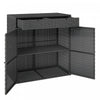 Meuble de rangement exterieur en rotin Outsunny avec 2 tiroirs et etageres, Gris fonce