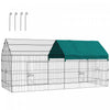 Pawhut Cage Pour Petits Animaux De 87\", Parc Pour Poulets, Lapins, Chinchillas, Parc Exterieur Pour Petits Animaux Avec Toit, Vert