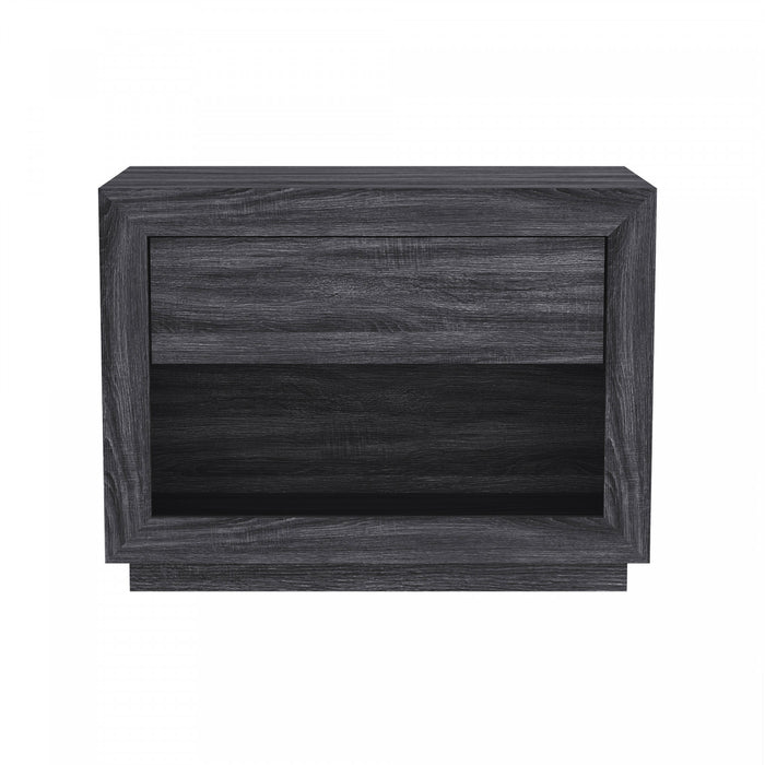 Table de nuit contemporaine Soren 32\" en gris charbon (1 tiroir)