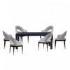 Ensemble de salle a manger moderne industriel chic Carrington et Rockaway 7 pieces en gris clair et noir