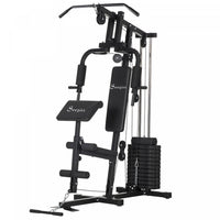Soozier Equipement De Gym A Domicile, Appareil D'entrainement Multifonctionnel Avec Une Pile De Poid