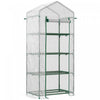 Outsunny Serre De Jardin 28\" X 20\" X 63\" Avec Etageres A 4 Niveaux Serre Chaude Pour Plantes Et Fleurs D'exterieur, Cadre En Acier, Couverture En Pe, Blanc