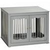 Pawhut Meuble De Niche Pour Chien, Niche Pour Chien 32\"avec Trois Portes, Serrures, Cage Pour Chien Pour Usage Interieur, Pour Chiens De Petite Et Moyenne Taille, Gris
