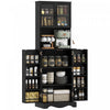 HOMCOM Buffet de Cuisine de 71\", Buffet avec 8 Etageres de Porte, Noir