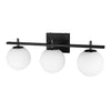 Lumière de coiffeuse Vivaldi de Dainolite avec fini noir mat et 3 ampoules