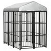 Pawhut Niche Pour Chien De 6' X 4', Parc D'exterieur Pour Chien Avec Auvent Impermeable Et Resistant Aux Uv, Maillon De Chaine Robuste Pour Chiens De Taille Moyenne Et Grande