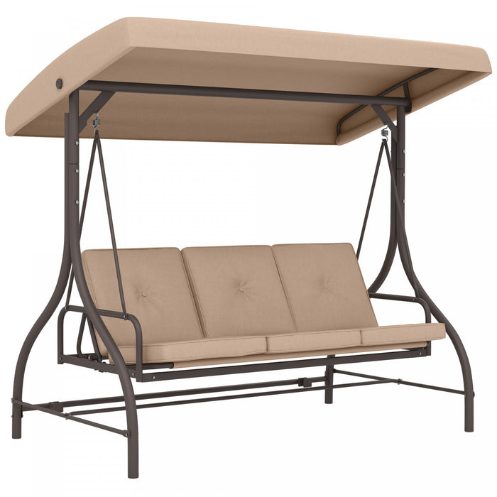 Outsunny Chaise Balancoire De Patio 3 Places Avec Auvent Lit Balancoire