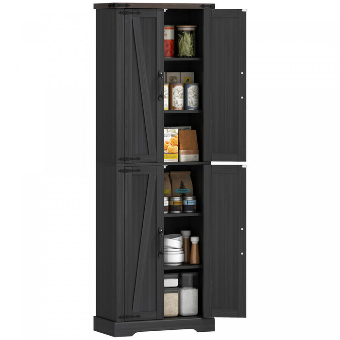 HOMCOM Meuble de rangement 72\" pour garde-manger de cuisine, noir