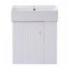 Rachel Meuble-lavabo Flottant De Salle De Bain 21,6\" Avec Vasque En Ceramique, Porte A Fermeture Douce Et Rangement Cote Droit
