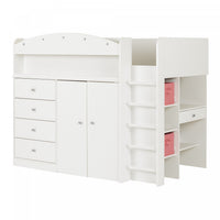 Tiara Lit Mezzanine Avec Bureau - Blanc Solide