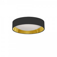 Plafonnier affleuré Cfled de Dainolite de 11 po avec abat-jour noir et doré