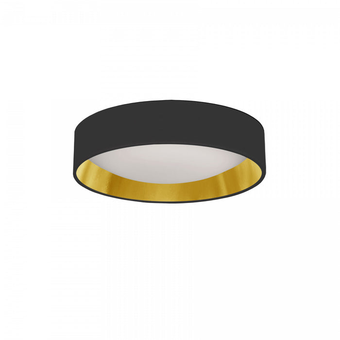 Plafonnier affleuré Cfled de Dainolite de 11 po avec abat-jour noir et doré
