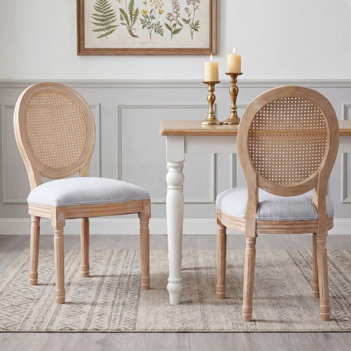 Ethan lot de 2 chaises de salle a manger en bois massif (hevea) avec assise rembourree, gris