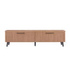 Meuble TV Jodie style Mid-Century Modern a cannelures, 175 cm, erable