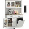 HOMCOM Armoire de cuisine 69\" avec station de charge, Blanc
