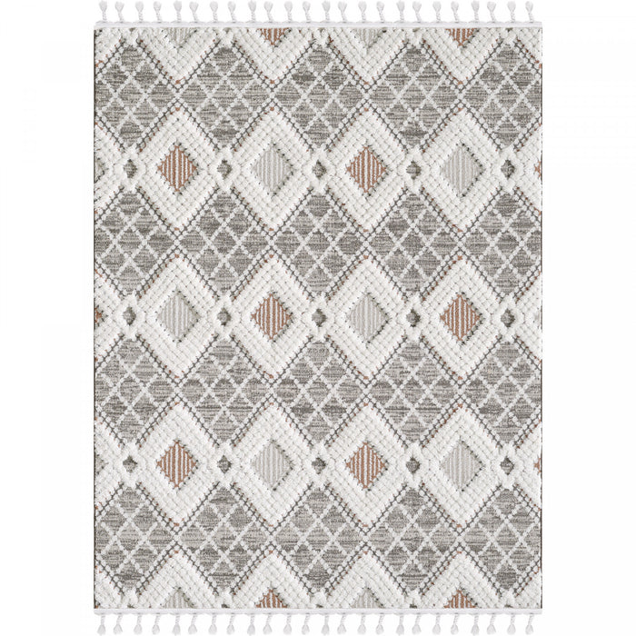 Carpette à poil long Quinto Twinkle orange - 6 pi 3 po x 9 pi