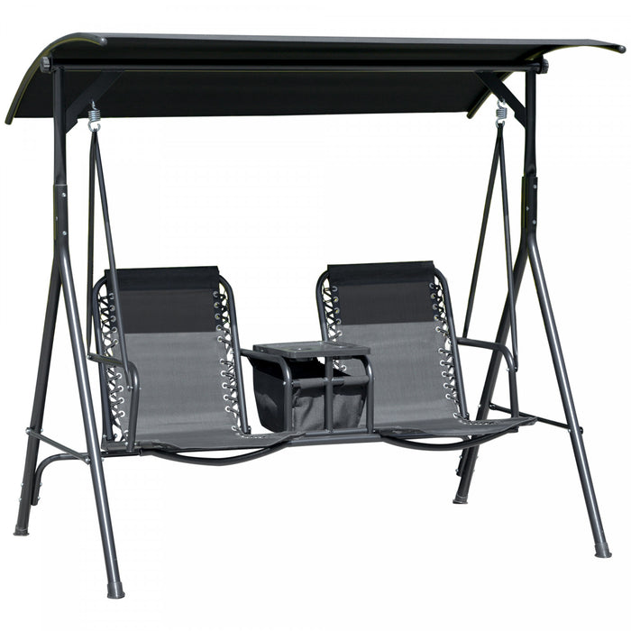 Outsunny Balancelle De Jardin 2 Places, Noir