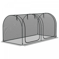 Outsunny Cage De Culture 8 X 4pi Avec Portes Zippees Sac De Rangement, Noir