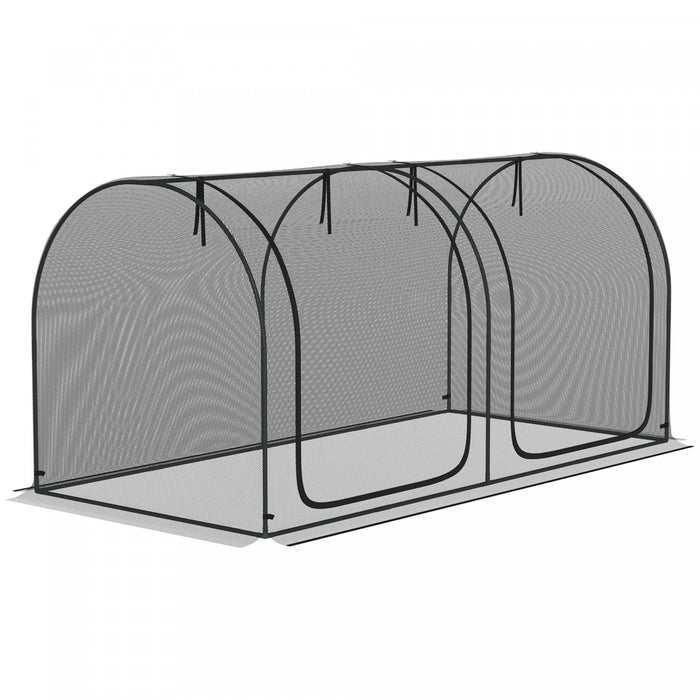 Outsunny Cage De Culture 8 X 4pi Avec Portes Zippees Sac De Rangement, Noir