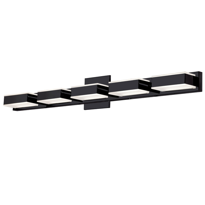 Lumière de coiffeuse murale Viola de Dainolite avec fini noir mat et 5 ampoules à DEL