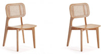 Ensemble 2 chaises de salle à manger carrées Versailles de Manhattan Comfort - cannage naturel