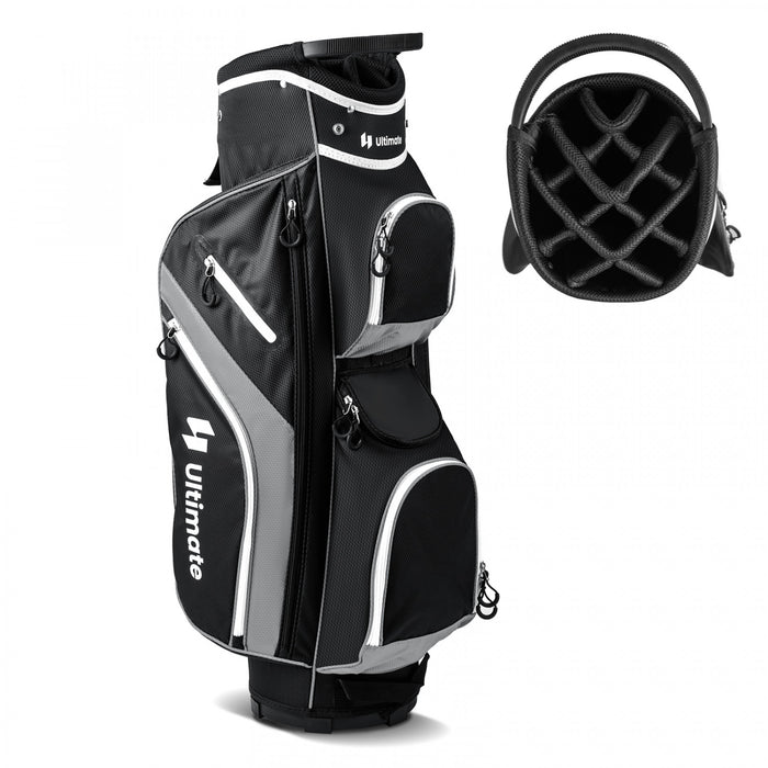 Sac De Chariot De Golf Leger Costway Avec 14 Diviseurs Superieurs De Maniere 9 Poches Sac De Refroidissement De Capuchon De Pluie