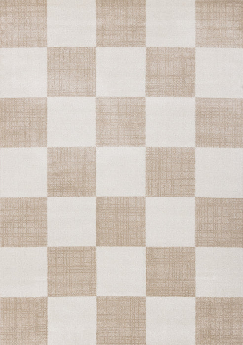 Carpette Covington à motif de damier moderne pour l’intérieur - 5 pi 3 po x 7 pi 7 po