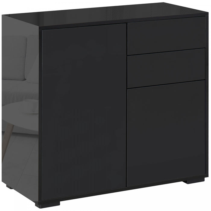 HOMCOM Armoire haute brillance avec etagere reglable