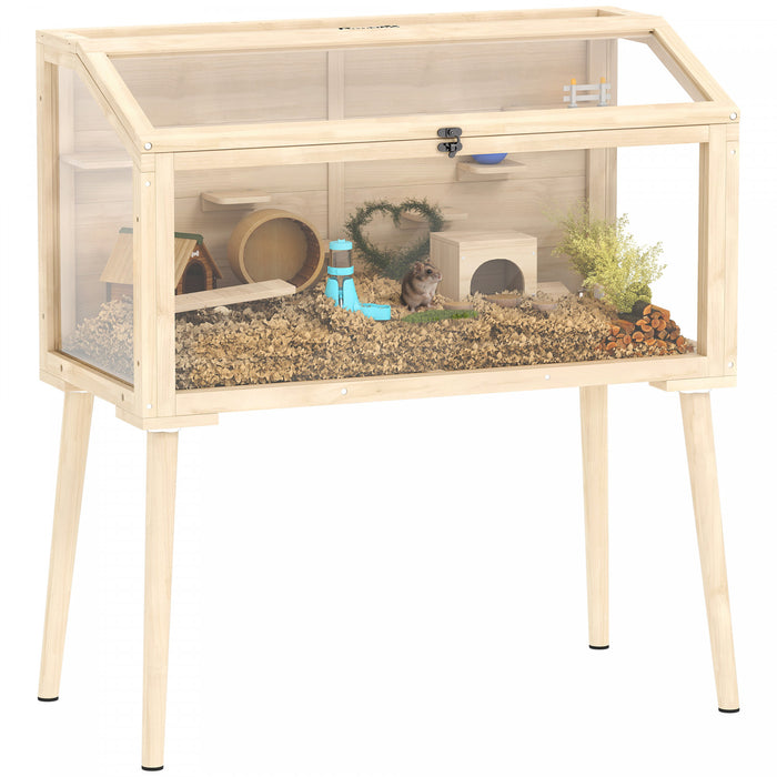 Cage a Hamster en Bois, Cage a Gerbille avec Toit Ouvrant