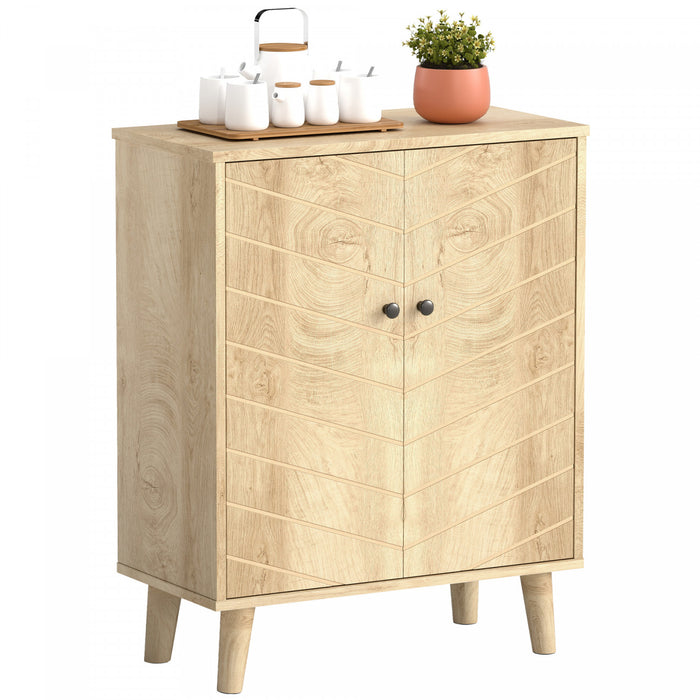 HOMCOM Armoire de rangement, buffet avec portes a fermeture douce