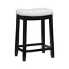 Tabouret Claridge de hauteur comptoir en similicuir et sans dossier - noir et blanc
