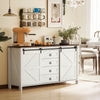 HOMCOM Buffet style ferme avec portes blanc creme
