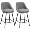 HOMCOM Ensemble de 2 tabourets de bar pivotants de 26\", gris fonce