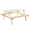 Outsunny Table De Pique-nique En Bois Avec Bancs Integres Trou