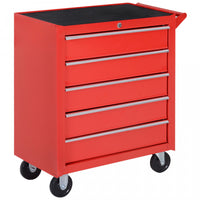 Homcom Coffre A Outils En Acier Verrouillable A 5 Tiroirs Poignee