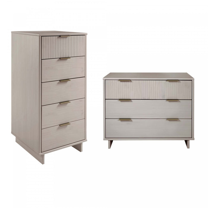 Ensemble de commode 2 pieces Granville Modern en gris clair