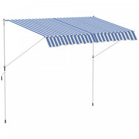 Outsunny 10x5ft Manuel Retractable Patio Auvent Fenetre Porte Pare-soleil Pont Auvent Abri Resistant