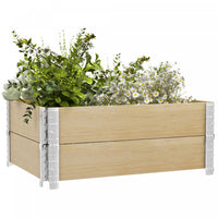 Outsunny Lit De Jardin Sureleve En Bois Pliable Avec Fond Ouvert