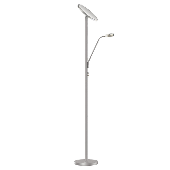Lampe à pied Mother and Son de Dainolite avec fini nickel satiné et ampoule à DEL
