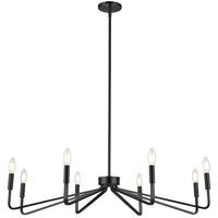 Lustre Clayton de Dainolite avec fini noir mat et 8 ampoules
