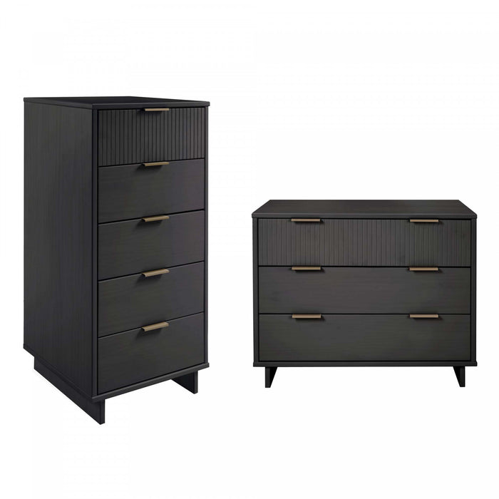 Ensemble de commode 2 pieces Granville Modern en gris charbon