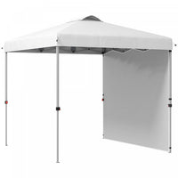 Outsunny Tente Avec 1 Paroi Laterale, Sac De Transport, Blanc