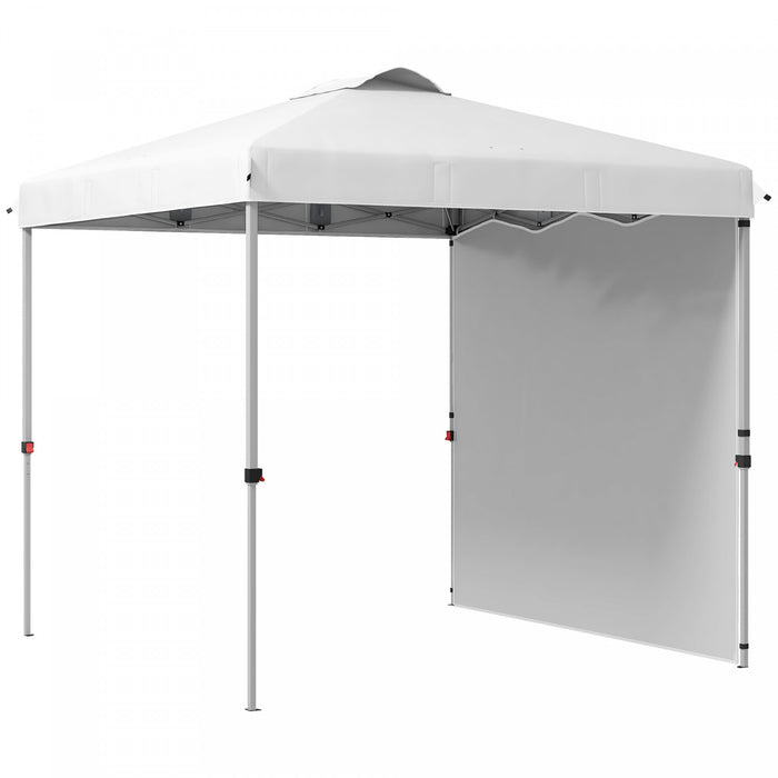 Outsunny Tente Avec 1 Paroi Laterale, Sac De Transport, Blanc