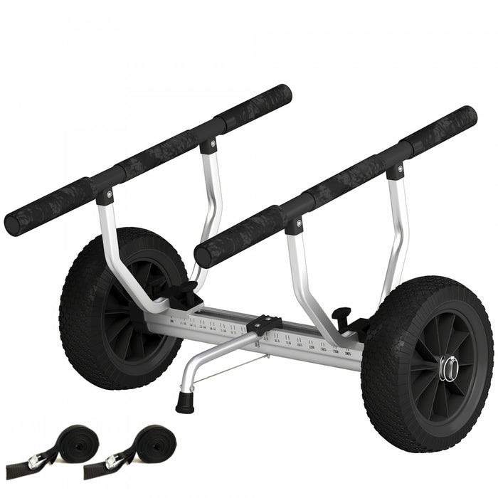 Chariot pour kayak Soozier avec largeur ajustable et grandes roues, noir