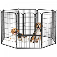 Pawhut Heavy Duty Dog Pet Puppy Metal Play Pen Lapin Pig Hutch Run Enclos Pliable Noir 31 