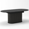 Noah Table a manger ovale extensible avec pieds rayes, noir