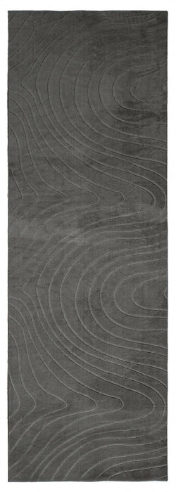 Tapis Lavable/Contemporain Somos 1'10\" x 6'0\" en Charbon
