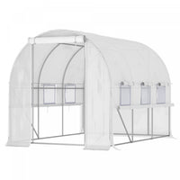 Outsunny 10' X 6.6' X 6.6' Serre De Jardin Tunnel Portes Zippees Deroulantes Fenetres Enroulables Av