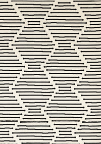 Carpette Forte noire et blanche à motif de rayures - 6 pi 7 po x 9 pi 6 po