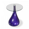 Table d’appoint moderne Lava avec plateau en verre, coloris violet